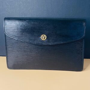 Louis Vuitton Montaigne Clutch 27 Epi Leather France 1990 w Cert of Authenticity